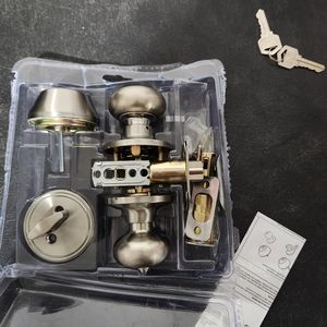 RELIABILT Baron Satin Nickel Exterior Single-cylinder deadbolt Keyed Entry Door